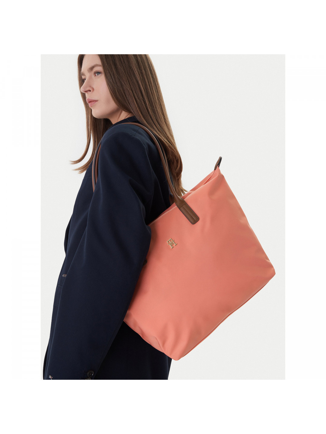 Kabelka Tommy Hilfiger Popette Tote AW0AW17711 Korálová